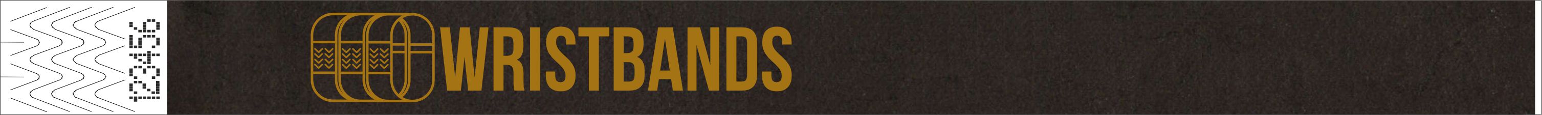 Gold print on a Tyvek wristband
